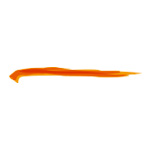 オレンジ色の毛筆のアートブラシ素材
