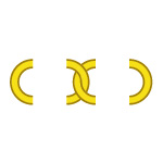 黄色い円形の鎖が連なるイラレ・パターンブラシ