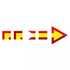 赤と黄色の矢印のイラレ・パターンブラシ