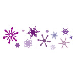 紫色の雪の結晶が並ぶイラレ・パターンブラシ
