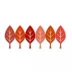 赤色の葉っぱのイラストが並ぶイラレ・パターンブラシ