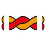 赤とオレンジ色の2本のロープが絡むイラスト イラレ・パターンブラシ