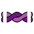 濃淡のある紫色の2本のロープが絡むイラスト イラレ・パターンブラシ