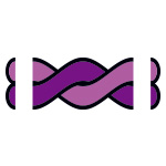 濃淡のある紫色の2本のロープが絡むイラスト イラレ・パターンブラシ