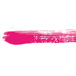 ピンク色の絵の具で描いた毛筆のイラレ・アートブラシ