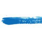 青色の絵の具で描いた毛筆のイラレ・アートブラシ