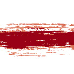 赤色絵の具のかすれた毛筆イラレ・アートブラシ
