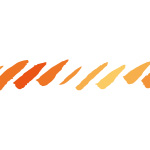 オレンジ色のグラーデーションがかったラフな毛筆の斜線、イラレ・パターンブラシ