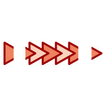 赤色の三角形がつながるイラレ・パターンブラシ