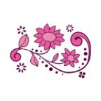 ピンク色の植物のイラスト、イラレ・パターンブラシ