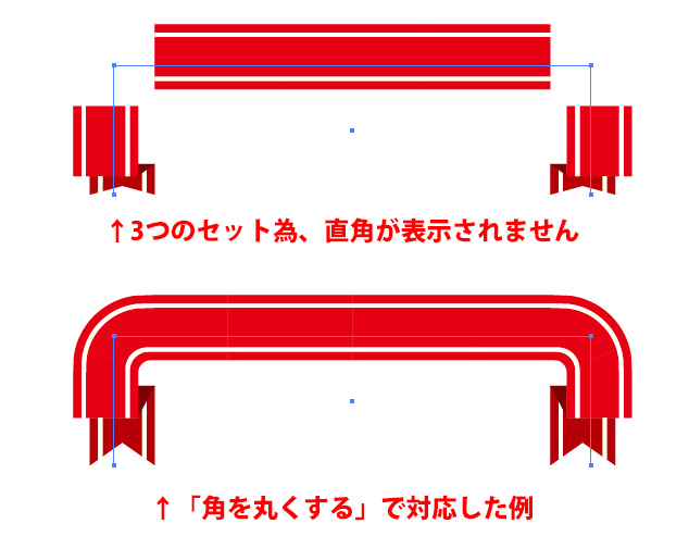 直角が表示されません