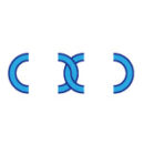 青い円形の鎖が連なるイラレ・パターンブラシ