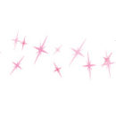 ピンク色のキラキラしたイラストが並ぶイラレ・パターンブラシ